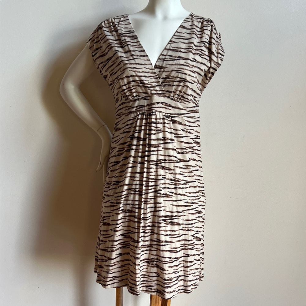 LOFT Zebra Print Dress - Brown and Cream NWT